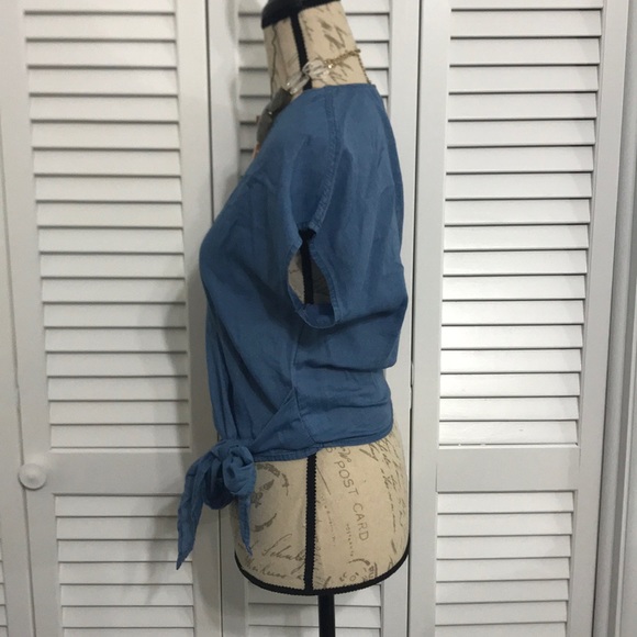 Madewell Lightweight Denim Wrap Top - Picture 2 of 7